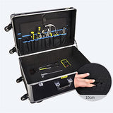 Caja de Herramientas/Maletín Caja de herramientas dura de aluminio Caja de herramientas de almacenamiento portátil Estuche de transporte con ruedas Cofre organizador de equipos con espuma extraíble Or