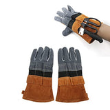 WEYI Guantes de protección para Barbacoa Guantes de Cocina para Exteriores Resistentes al Calor ignífugos portátiles para soldar Café