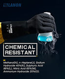 Guantes resistentes a químicos de nitrilo, guantes de trabajo resistentes, antideslizantes, sin látex, reutilizables, CAT III, protección LANON