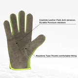 Guantes de trabajo de utilidad general, guantes de cuero para hombre y mujer, guantes de jardinería, guantes de piel de vacuno, mecánico, construcción de conductor, guantes (talla XL, verde)