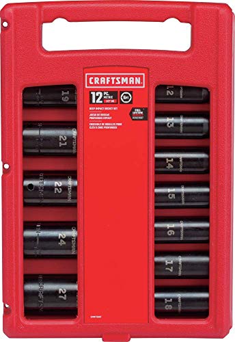Juego de puntas de impacto CRAFTSMAN  métricas, 1/2 pulgadas, 12 piezas (CMMT15887)