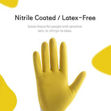 Handlandy - Guantes de jardín para mujer, sin látex, 3 pares, transpirables, con revestimiento de nitrilo, pequeños, guantes de trabajo para patio (6 pares, 2 azules y 2 amarillos y 2 violetas)