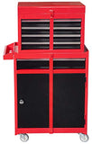 BIG RED ATBT1204R-RB Torin - Organizador de Herramientas de Taller con Ruedas para cochera, con 4 cajones Desmontables con Armario de Almacenamiento Grande y Estante Ajustable, Rojo/Negro