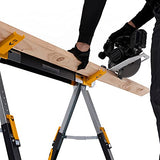 ToughBuilt - Sawhorse plegable - Resistente, duradero, ligero, resistente, 100% acero de alta calidad - Brazos de apoyo ajustables de hasta 4 x 4 - Capacidad de 1200 libras - (TB-C700) - Paquete de 2