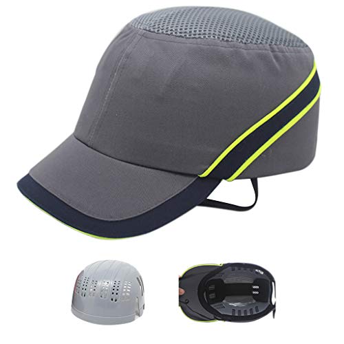 WBZ Casco Gorra  De Seguridad 5,5 CM ala Corta 360 ° Ventilación Total Material ABS Ajuste De Hebilla De Tres Engranajes Protección De Forro Trabajo Gorra Transpirable Gorra De Trabajo