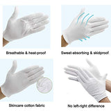 30 guantes de algodón blanco para manos secas eccemas, guantes de inspección SPA, guantes de trabajo hidratantes, guantes de tela de ajuste elástico, 15 pares