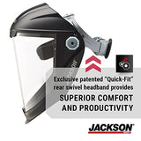 Jackson Safety Maxview - Protector facial ligero con trinquete, tinte transparente, sin revestimiento, negro, 14200 (quitar la película protectora antes de usar)