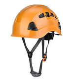 Casco de Seguridad, cómodo de Llevar Casco de espeleología Tela Suave con Orificio de Aire para espeleología(28 * 21 * 18cm-Naranja)