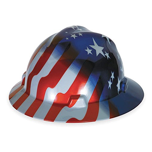 Casco seguridad Series Clase E tipo I con suspensión rápida y estrellas y rayas americanas