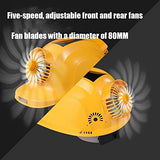 Casco de Seguridad, Sombrero de Ventilador Transpirable ventilado con Ventilador Solar y Forro Ajustable extraíble para Trabajos de construcción