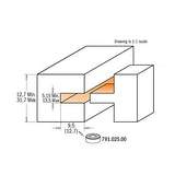 Adjustable Tongue and Groove Bit Set for Mission Style Cabinet Doors, 1/2-Inch