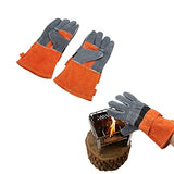 YECK Guantes Resistentes al Calor ignífugos, no abrasadores, ignífugos, Guantes Protectores para Barbacoa para cocinar con 3 Compartimentos para Acampar Naranja