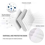 Paquete de 50 máscaras desechables de estrellas envueltas individualmente, 3 capas negras no tejidas, antipolvo, transpirable y a prueba de polvo, protege la boca y la nariz para adultos,