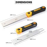 STEELHEAD 6.8-Inch (170mm) Ryoba Double Edge Japanese Pull Saw, High-Quality Japanese SK Steel, 22TPI & 13TPI Flexible Blade, Woodworking, Soft & Hardwoods, Push-Button Blade Change, USA-Based Support