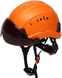 Casco de Seguridad Casco Industrial ABS con Gafas, diseño de Soporte Protector, Utilizado en proyectos de construcción, Operaciones a Gran altitud(Color:Orange)