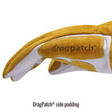 Guantes de soldador  de piel de vacuno con palma reforzada y pulgar y dedo índice, índice sin costuras, puño de 5 pulgadas para protección adicional (mediano)