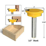 Wolfride 1/2 Mango Cajón Recto Moldeo Router Broca de la Herramienta de Carpintería, Mango de Madera de Aleación de Fresa Con Herramientas Para Trabajar la Madera- Amarillo