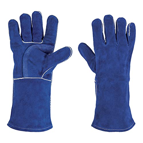 Guantes de soldador de  carnaza, para , puño largo de seguridad