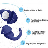 Tapones para los oídos con cancelación de ruido, tapones para los oídos para dormir, tapones para los oídos de silicona lavables, tapones para los oídos con cancelación de ruido de silicona reutilizables y respetuosos con la piel, 2 pares de tapones para