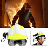 Casco de Rescate, Casco de Bombero, Cascos de Seguridad de Rescate de Emergencia Casco de protección antiincendios de Bombero con Faro y Gafas