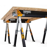 ToughBuilt - Sawhorse plegable - Resistente, duradero, ligero, resistente, 100% acero de alta calidad - Brazos de apoyo ajustables de hasta 4 x 4 - Capacidad de 1200 libras - (TB-C700) - Paquete de 2