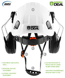 GREEN DEVIL Unisex-Adulto Casco De Seguridad Casco Duro Con Visera Y Protección Para Los Oídos Casco De Trabajo De Abs Ventilado, Liviano Y Ajustable Para Hombres Y Mujeres Suspensión De 6 Puntos Aprobado