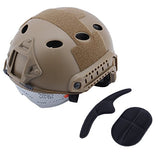 Casco táctico, ZJchao Militar ejército táctica Series Airsoft Paintball caza CQB, equipo de escalada combate rápida casco base Jump Bj tipo con anteojos, Marrón