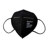 Paquete de 10 Powecom de 5 capas, protección transpirable KN95, mascarilla facial, máscaras antipolvo, estándar mejorado GB2626-2019 (negro)