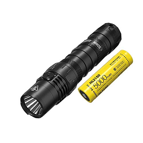 NITECORE MH12S - Linterna recargable USB-C de 1800 lúmenes con batería recargable y cable USB Eco-Sensa incluido, actualización de MH12GT