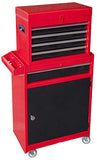 BIG RED ATBT1204R-RB Torin - Organizador de Herramientas de Taller con Ruedas para cochera, con 4 cajones Desmontables con Armario de Almacenamiento Grande y Estante Ajustable, Rojo/Negro