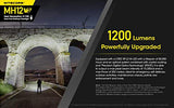 Nitecore MH12 V2 CREE XP-L2 V6 Linterna LED -1200 lúmenes con celda de alta capacidad de 5000 mm y cable de carga Eco Sensa incluido
