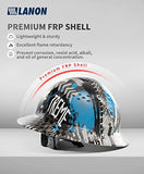 Casco seguridad  Aprobado por OSHA, diseño de patrón Azul, Casco ventilado de Seguridad FRP con suspensión de trinquete Ajustable de 4 Puntos, Clase C