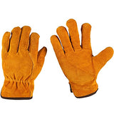 Guantes de Soldador de Piel，trabajo Guantes de soldadura para soldadores,barbacoa,jardinería,camping,estufa,chimenea
