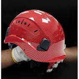 Casco de Seguridad Industrial Anti-Impacto Casco Protector al Aire Libre Ajustable para Escalada de Construcción/Red/Polished