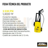 Adir 411 Hidrolavadora Alta Presión con Accesorios, 2030 PSI x 1200 W