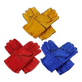 Guantes de Soldador Guantes de Seguridad Anti-Calor de Cuero no resbaladizo Guantes de Seguridad 14 '' (Color : Yellow)
