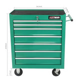 Fulvari - Cofre de Herramientas con Ruedas para 7 cajones, Caja de Herramientas con Carro de Servicio Industrial, clóset de Herramientas con Sistema de Bloqueo para cochera, almacén y Taller, Color