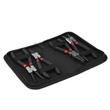 Qiilu - Juego de alicates para anillos de presión de 7 pulgadas, alicates para anillos de seguridad, internos/externos, doblados, rectos, para anillos de retención, herramienta para quitar anillos (