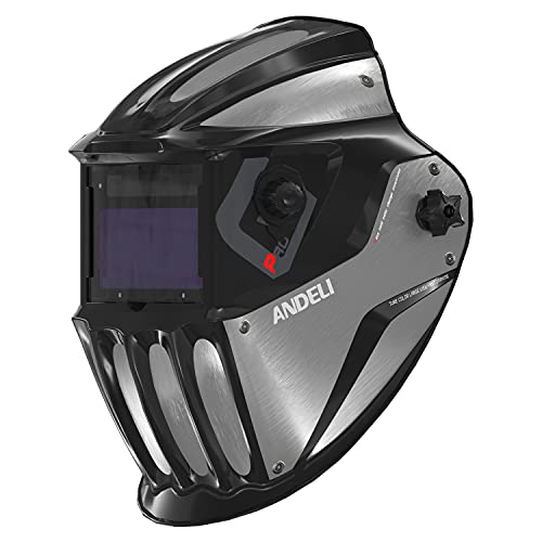 Casco de Soldadura Casco de Soldadura Oscurecimiento automático, Máscara de Soldadura de área con claridad óptica Superior 1/1/1/2