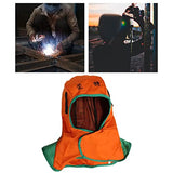 Capucha de soldadura transpirable, de malla interior lavable gorro de soldadura ajustable a prueba de polvo para soldador, soldadura, naranja XL