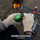 AIXXCUVQ 2 Juegos de 1 par de guantes para barbacoa con aislamiento térmico, ignífugos, gruesos, Unisex, guantes para asar, protectores de soldadura manual para Chef, alta seguridad contra incendios