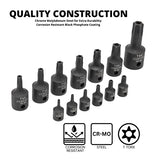 Juego de puntas de impacto brocas Torx de seguridad | 13 piezas | NEIKO 10282B