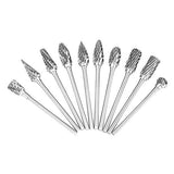 10 Piezas Fresa de Extremo,Juego de Fresas de Carburo de Tungsteno de Vástago de 2,35 mm y Vástago de 1/4"(6 mm) para Amoladora Rotativa DIY