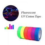 Juego de cintas adhesivas de luz negra, 6 colores, cinta de tela de neón, luz negra fluorescente UV que brilla en la oscuridad para fiestas UV (0.5 x 16.6 pies)