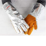 Guantes de Soldador Aislamiento Guantes industriales, Cuero, Guantes de Papel de Aluminio, Horno, Anti escaldado, Fundición, Resistencia al Desgaste, Alta Temperatura, 500-1000 Grados