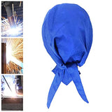 Gorras de Soldadura Tipo Bandana Cabeza Ajustable Soldadores Protectores Anti Escaldado Sombrero, Capuchas Azules