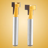 2 brocas para fresadora de ranura en T de 1/4 pulgadas, cortadores de carpintería de 3/8 pulgadas y 1/2 pulgadas de diámetro para recortadoras eléctricas o máquinas de grabado