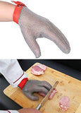 ThreeH Guantes de malla de acero 304L Guantes de corte de seguridad para cocina, Desbroce de ostras, corte de carne GL08 L(1 pieza)