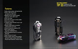 Nitecore TIP 2017 360 lúmenes USB recargable de acero inoxidable llavero de luz con la marca EdisonBright cable de carga USB