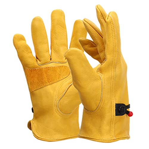 Guantes de soldador de cuero Doble capa corta CALOR DE CALOR DE PROTECCIÓN Guantes de estufa XL 1 Pair, guantes resistentes a los cortes